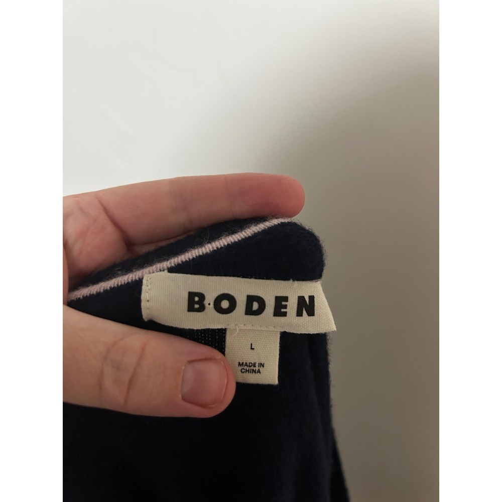 Boden Womens Navy Blue 100% Cashmere V-Neck Sweater Size L KC835 - Picture 3 of 5